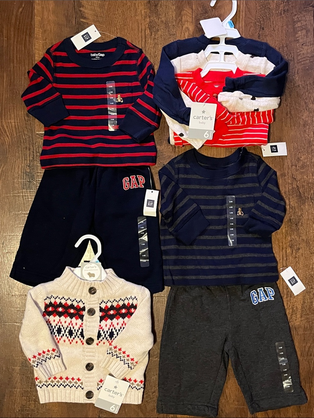 NWT GAP/Carters Bundle/Set- 2 Shirts and 2 Pants, Knit Sweater and 3 Bodysuit